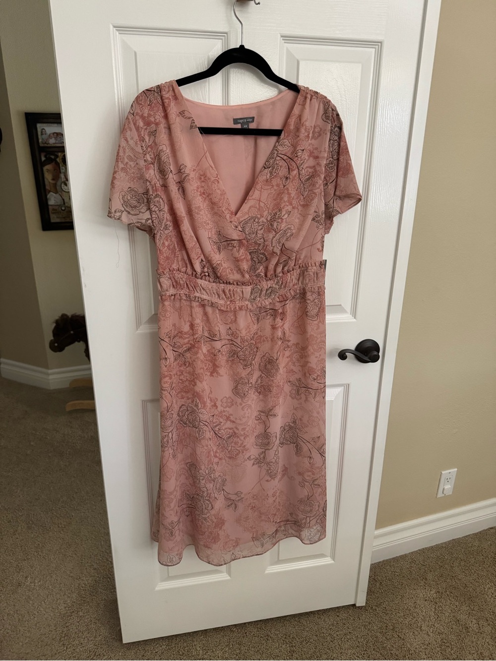Apt. 9 Dusty Rose Floral V-Neck Dress